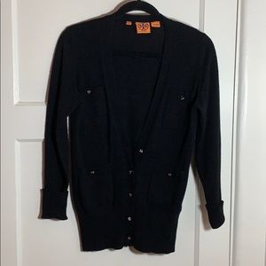 Tory Burch Black Cardigan with branded buttons